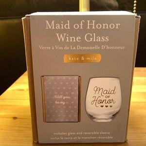 Maid of Honor Glass with Gold Accents